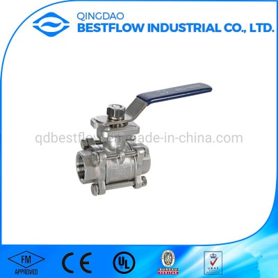 1000 Wog Psi Threaded Stainless Steel Floating 3PC Ball Valve